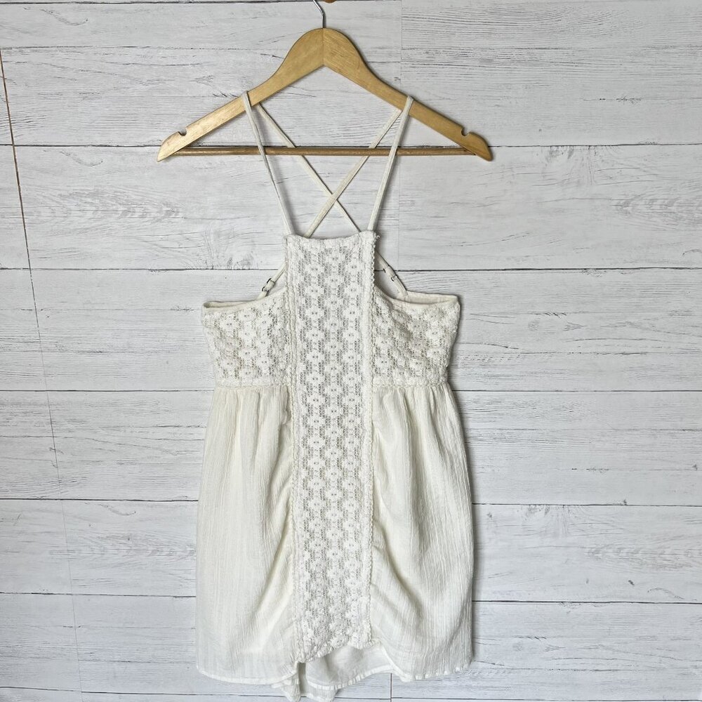 O'Neill Dress Womens Size Medium Ivory Shelby Gauzy Embroidered Babydoll Summer - Picture 4 of 16